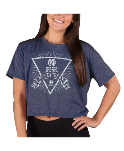 Concepts Sport Women's Navy Notre Dame Fighting Irish Quest Knit Crop Top In Blue