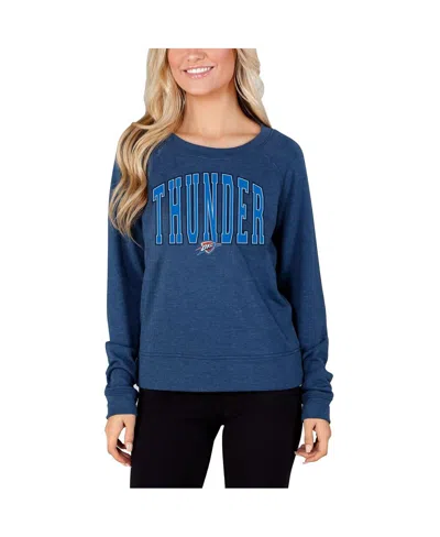 Concepts Sport Women's Navy Oklahoma City Thunder Mainstream Terry Long Sleeve Top In Blue