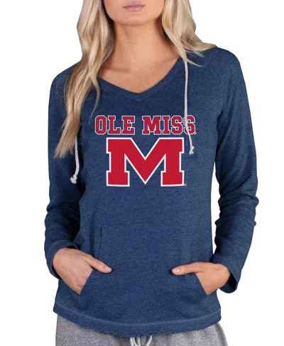 Concepts Sport Women's Navy Ole Miss Rebels Mainstream Lightweight Terry Pullover Hoodie In Blue