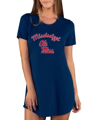 Concepts Sport Women's Navy Ole Miss Rebels Marathon Nightshirt In Blue