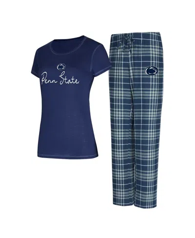 Concepts Sport Women's Navy Penn State Nittany Lions Vector T-shirt Flannel Pants Sleep Set