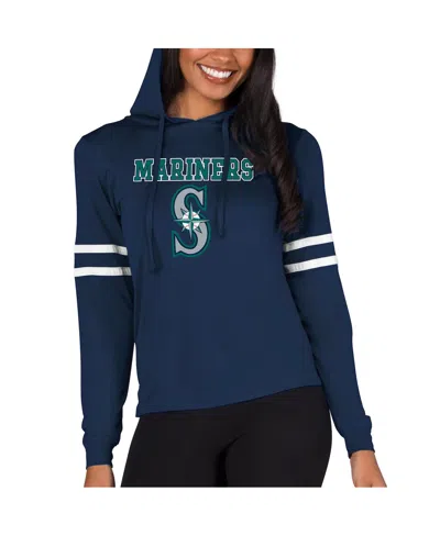 Concepts Sport Women's Navy Seattle Mariners Marathon Lightweight Lounge Pullover Hoodie In Blue