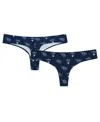 Concepts Sport Women's Navy Tennessee Titans Record Allover Print Knit Thong In Blue