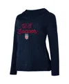 Concepts Sport Women's Navy Uswnt Linger Long Sleeve Hooded Top In Blue