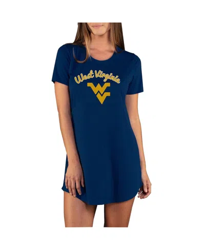 Concepts Sport Women's Navy West Virginia Mountaineers Marathon Nightshirt In Blue