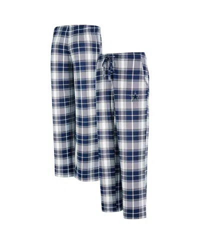 Concepts Sport Women's Navy/gray Dallas Cowboys Ashford Plaid Knit Pants In Navy,gray