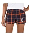 Concepts Sport Women's Navy/orange Detroit Tigers Ultimate Flannel Shorts In Blue