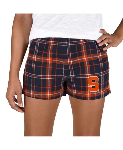 Concepts Sport Women's Navy/orange Syracuse Orange Ultimate Flannel Shorts In Multi