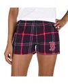 Concepts Sport Women's Navy/red Boston Red Sox Ultimate Flannel Shorts In Multi