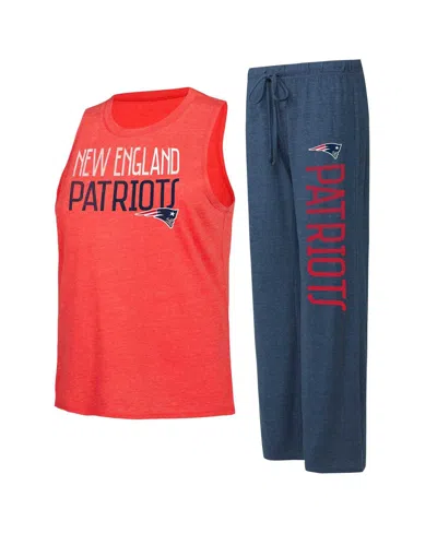 Concepts Sport Women's Navy/red New England Patriots Muscle Tank Top Pants Lounge Set In Navy,red