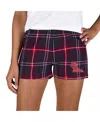 Concepts Sport Women's Navy/red Ole Miss Rebels Ultimate Flannel Shorts In Red