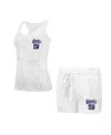 Concepts Sport Women's White Sacramento Kings Quartz Tank Top Shorts Set In White