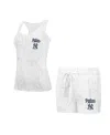 Concepts Sport Women's Dallas Cowboys Quartz Hacci Knit Tank Top Shorts Sleep Set In Cream,gray