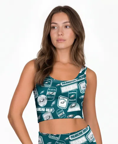 Concepts Sport Women's Philadelphia Eagles Grady Wireless Allover-print Bralette In Green