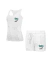 Concepts Sport Women's 2-piece White Philadelphia Eagles Plus Size Quartz Tank Top And Shorts Set In White,gray