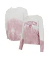 Concepts Sport Women's Pink/white Chicago Blackhawks Orchard Tie-dye Long Sleeve T-shirt In Pink,white