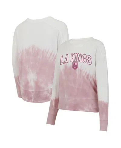 Concepts Sport Women's Pink/white Los Angeles Kings Orchard Tie-dye Long Sleeve T-shirt