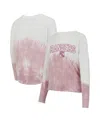 Concepts Sport Women's Pink/white Chicago Blackhawks Orchard Tie-dye Long Sleeve T-shirt In Pink,white