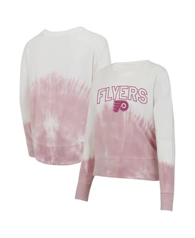 Concepts Sport Women's Pink/white Philadelphia Flyers Orchard Tie-dye Long Sleeve Top In Multi