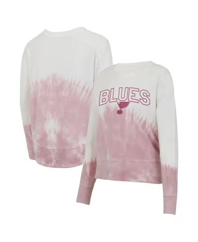 Concepts Sport Women's Pink/white St. Louis Blues Orchard Tie-dye Long Sleeve T-shirt In Pink,white