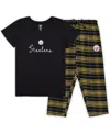 Concepts Sport Women's Pittsburgh Steelers T-shirt Pants Set In Black,gold