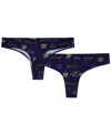 Concepts Sport Women's Purple Baltimore Ravens Mosaic All Over Print Thong In Purple