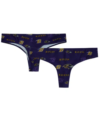 Concepts Sport Women's Purple Baltimore Ravens Mosaic All Over Print Thong
