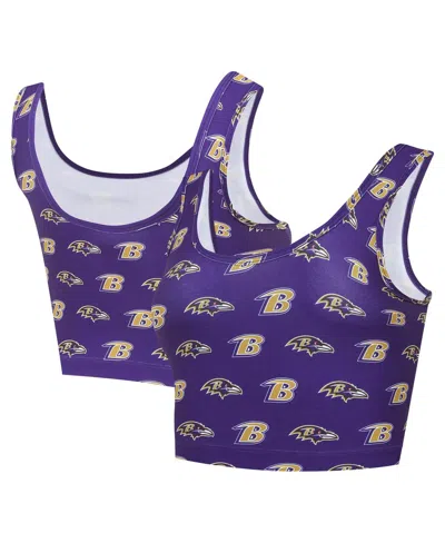 Concepts Sport Women's Purple Baltimore Ravens Record Allover Print Bralette