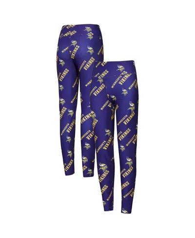 Concepts Sport Women's Purple Minnesota Vikings Breakthrough Allover Print Knit Sleep Leggings In Blue
