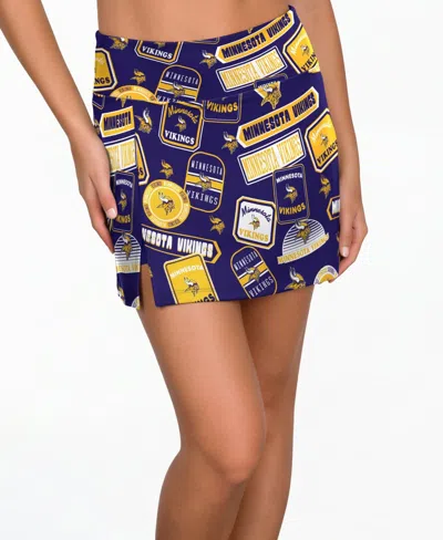 Concepts Sport Women's Purple Minnesota Vikings Grady Sleep Skort In Multi