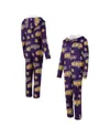 Concepts Sport Women's Purple Minnesota Vikings Roadway Allover Print Microfleece Full-zip Union Suit In Purple