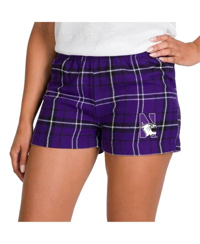Concepts Sport Women's Purple/black Northwestern Wildcats Ultimate Flannel Shorts