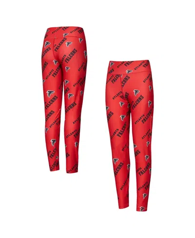 CONCEPTS SPORT WOMEN'S RED ATLANTA FALCONS BREAKTHROUGH ALLOVER PRINT KNIT SLEEP LEGGINGS