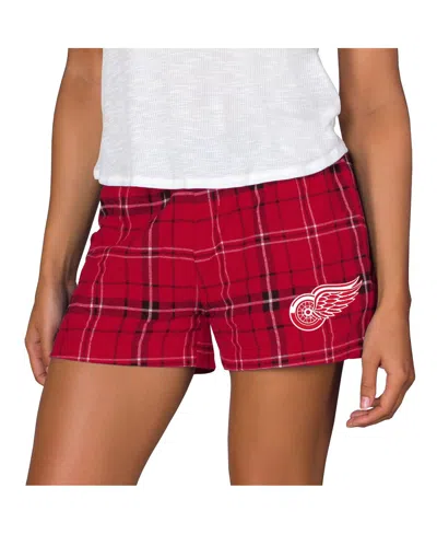Concepts Sport Women's Red/black Detroit Red Wings Ultimate Flannel Shorts In Multi