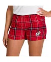 Concepts Sport Women's Red/black Georgia Bulldogs Ultimate Flannel Shorts In Red
