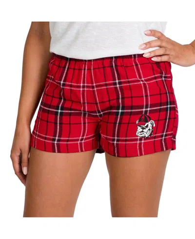 Concepts Sport Women's Red/black Georgia Bulldogs Ultimate Flannel Shorts