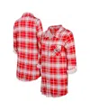 Concepts Sport Women's Red/white Kansas City Chiefs Ashford Plaid Knit Nightshirt In Red,white