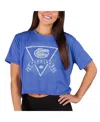 Concepts Sport Women's Royal Florida Gators Quest Knit Crop Top In Blue
