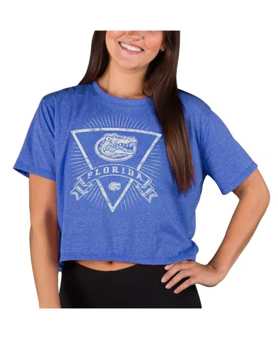 Concepts Sport Women's Royal Florida Gators Quest Knit Crop Top In Blue
