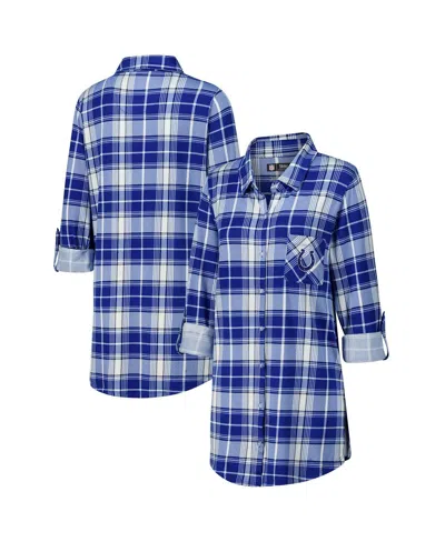 Concepts Sport Women's Royal Indianapolis Colts Ashford Plaid Knit Nightshirt In Blue