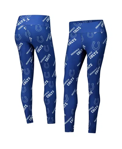 Concepts Sport Women's Royal Indianapolis Colts Breakthrough Allover Print Knit Sleep Leggings In Multi