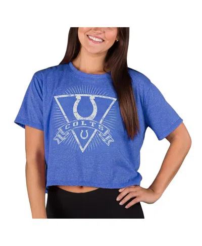Concepts Sport Women's Royal Indianapolis Colts Quest Knit Crop Top In Blue