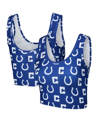 Concepts Sport Women's Royal Indianapolis Colts Record Allover Print Bralette In Multi