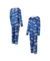 Concepts Sport Women's Royal Indianapolis Colts Roadway Allover Print Microfleece Full-zip Union Suit In Blue