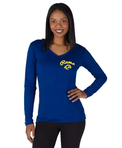 Concepts Sport Women's Royal Los Angeles Rams Marathon Knit Long-sleeve Lightweight V-neck Lounge Top