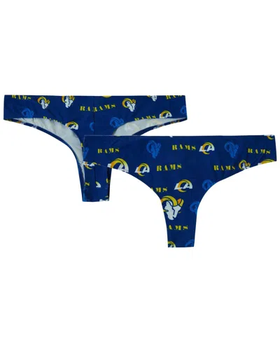 Concepts Sport Women's Royal Los Angeles Rams Mosaic All Over Print Thong In Blue
