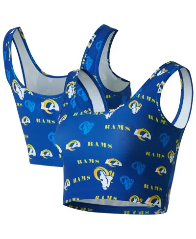 Concepts Sport Women's Royal Los Angeles Rams Mosaic Allover Print Bralette In Blue