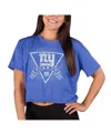 Concepts Sport Women's Royal New York Giants Quest Knit Crop Top In Blue