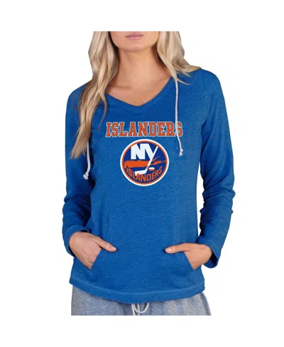 Concepts Sport Women's Royal New York Islanders Mainstream Terry Tri-blend Long Sleeve Hooded Top In Blue