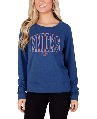 Concepts Sport Women's Royal New York Knicks Mainstream Terry Long Sleeve Top In Blue
